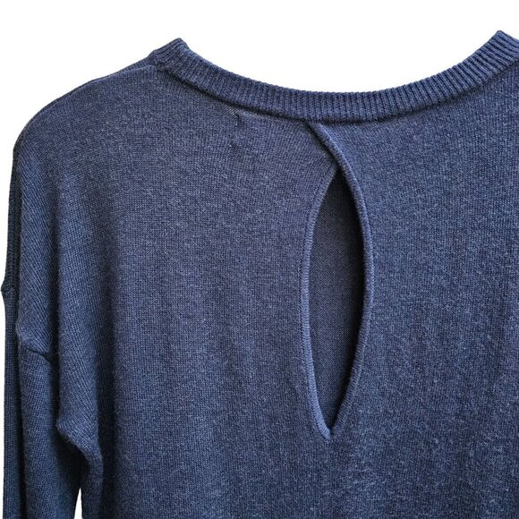 Magaschoni Cashmere Blend Women's Loose Fit Navy Blue Sweater, Size Small - Picture 5 of 10